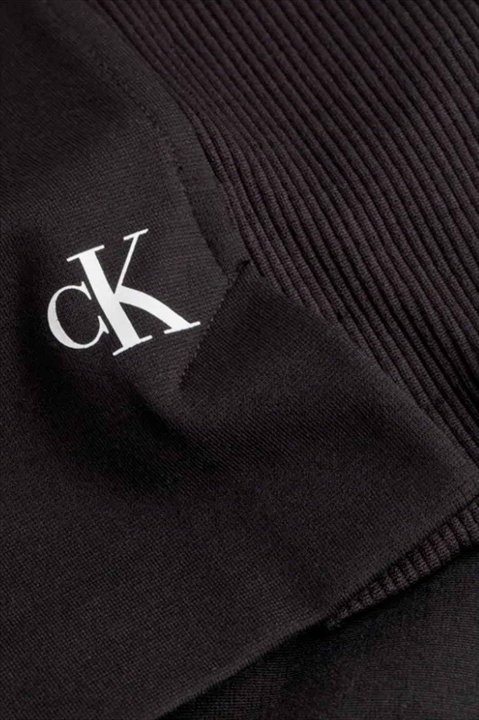 Calvin Klein Jeans - Zwarte CK Cropped Hoodie