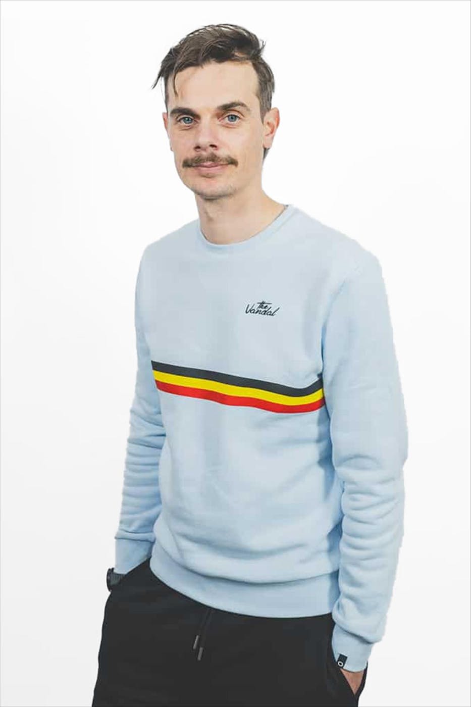 VANDAL - Lichtblauwe Tricolore sweater