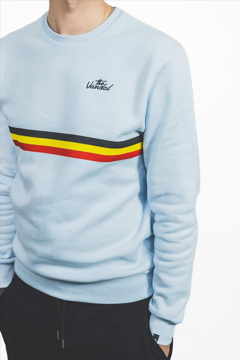 VANDAL - Lichtblauwe Tricolore sweater