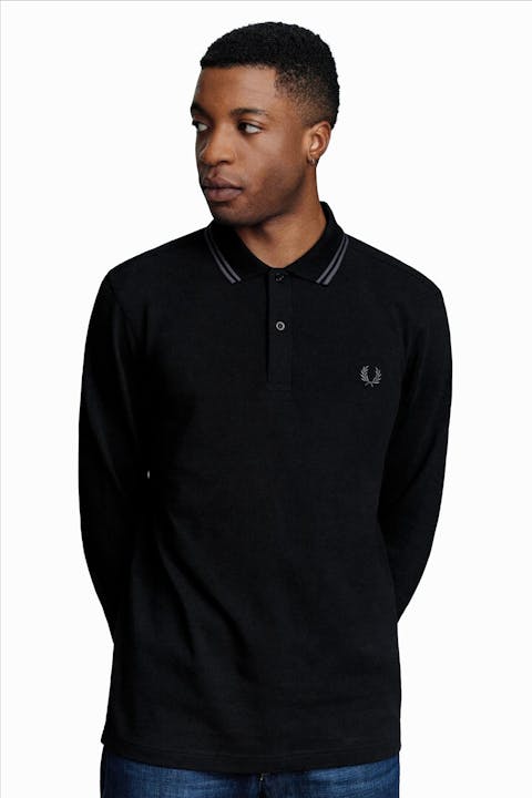 Fred Perry - Donkerblauw-grijze twin Tipped polo