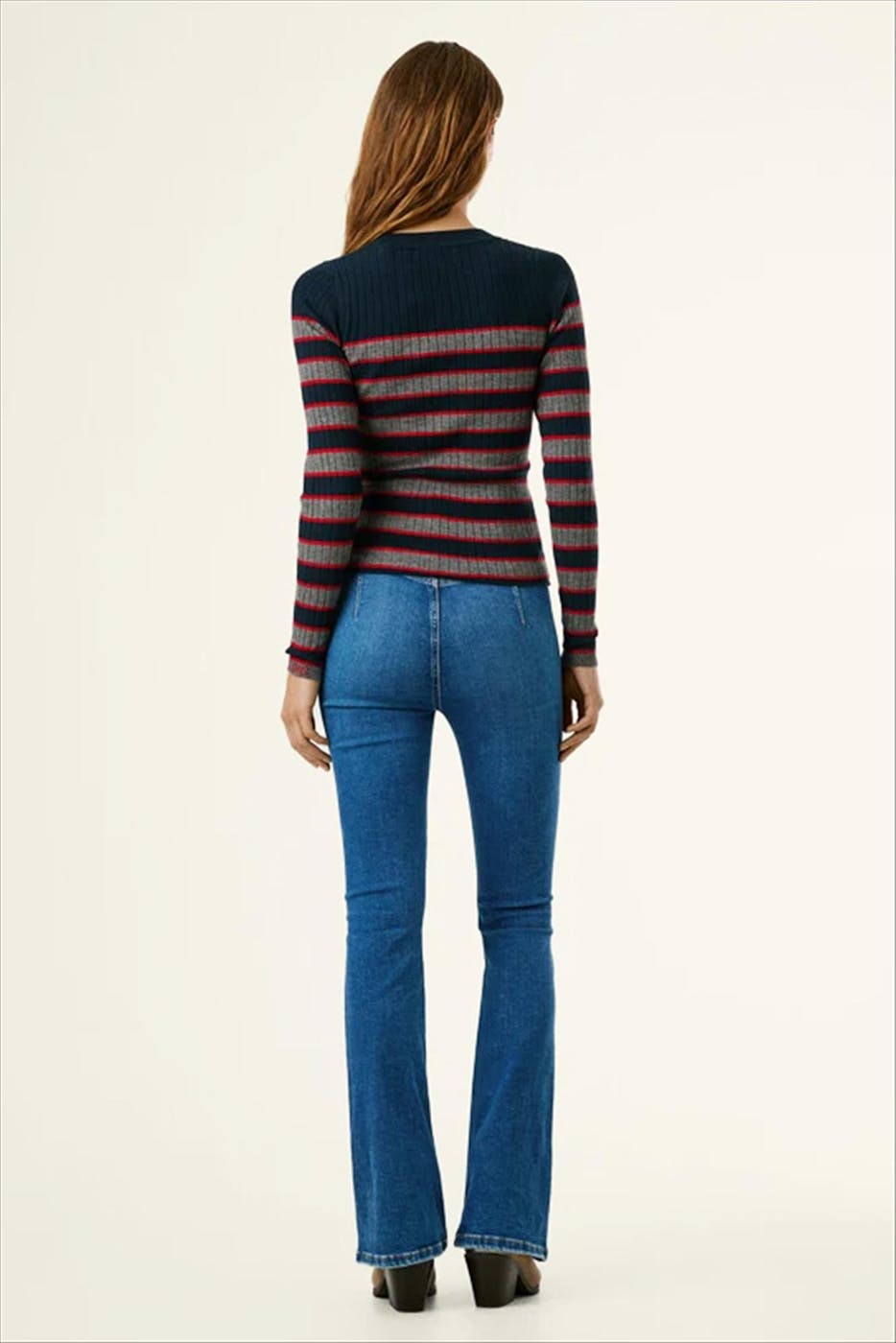Pepe Jeans London - Donkerblauwe Striped Ribbed trui