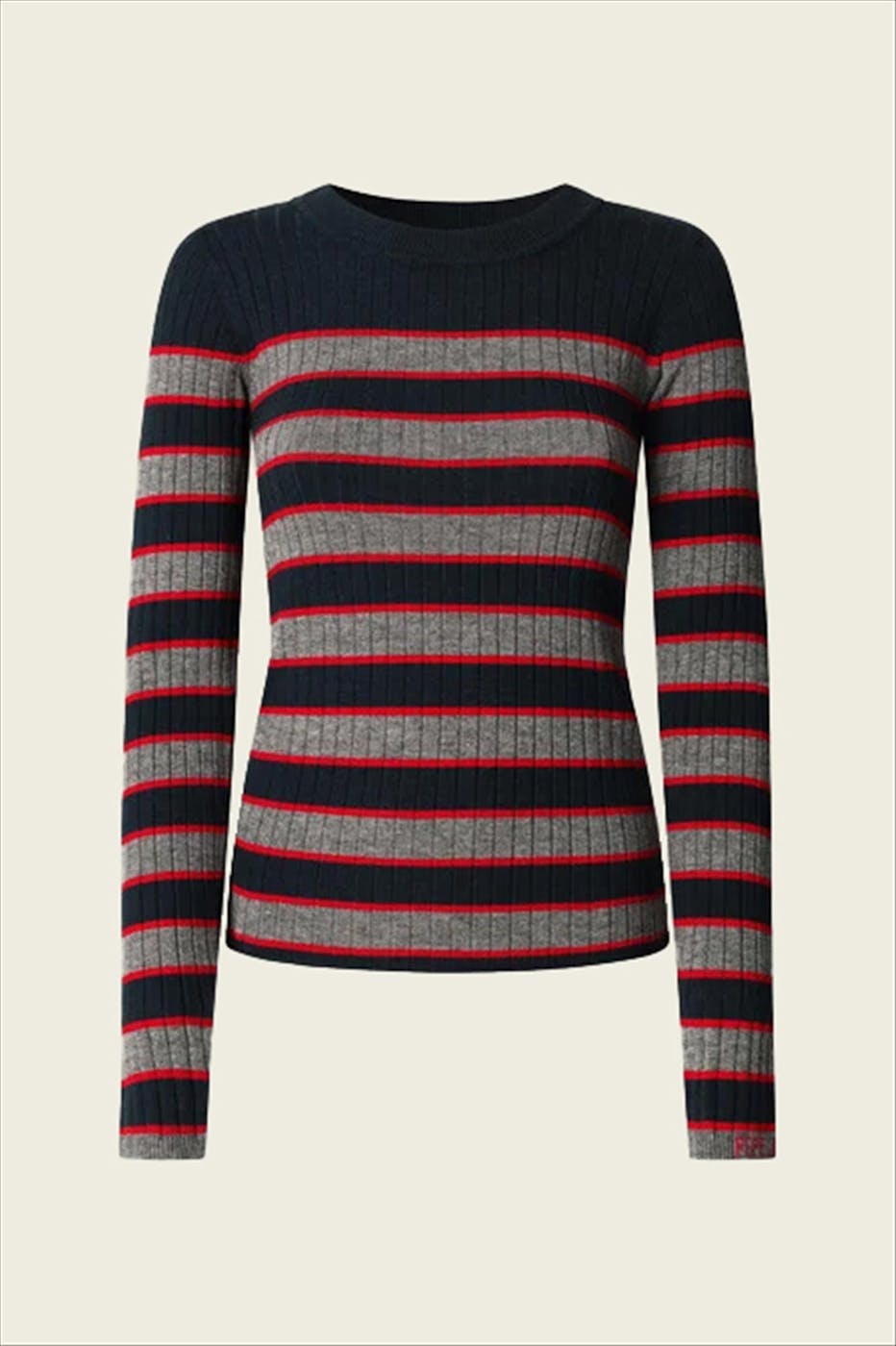 Pepe Jeans London - Donkerblauwe Striped Ribbed trui