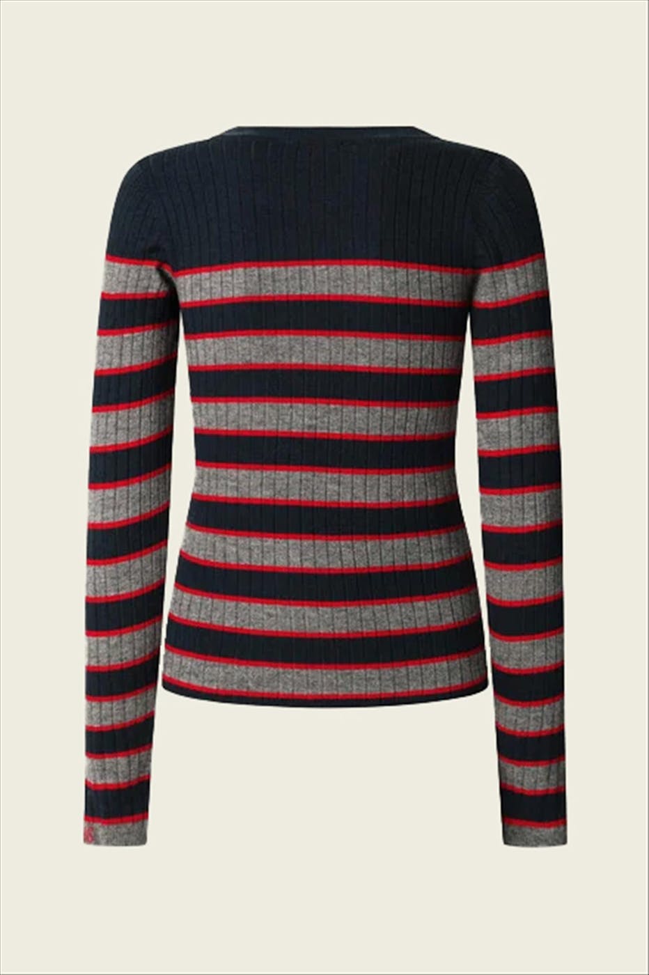 Pepe Jeans London - Donkerblauwe Striped Ribbed trui