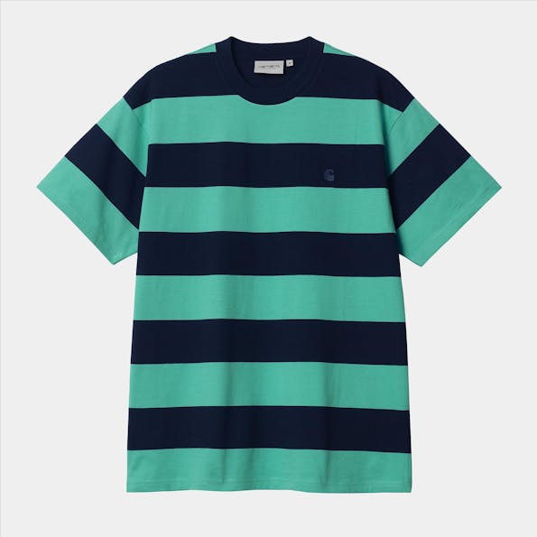 Carhartt WIP - Donkerblauwe-groene Dampier T-shirt