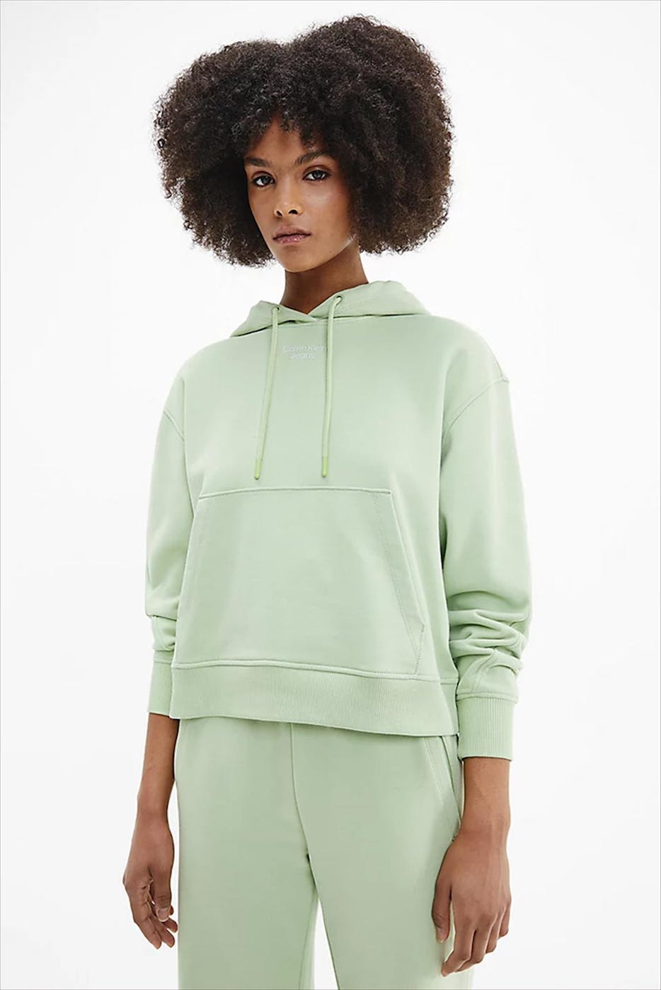 Calvin Klein Jeans - Groene Logo hoodie