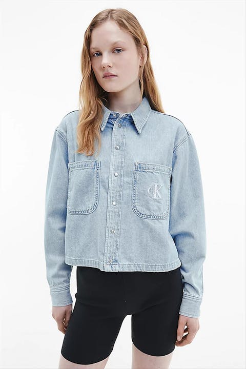 Calvin Klein Jeans - Lichtblauw Cropped jeanshemd