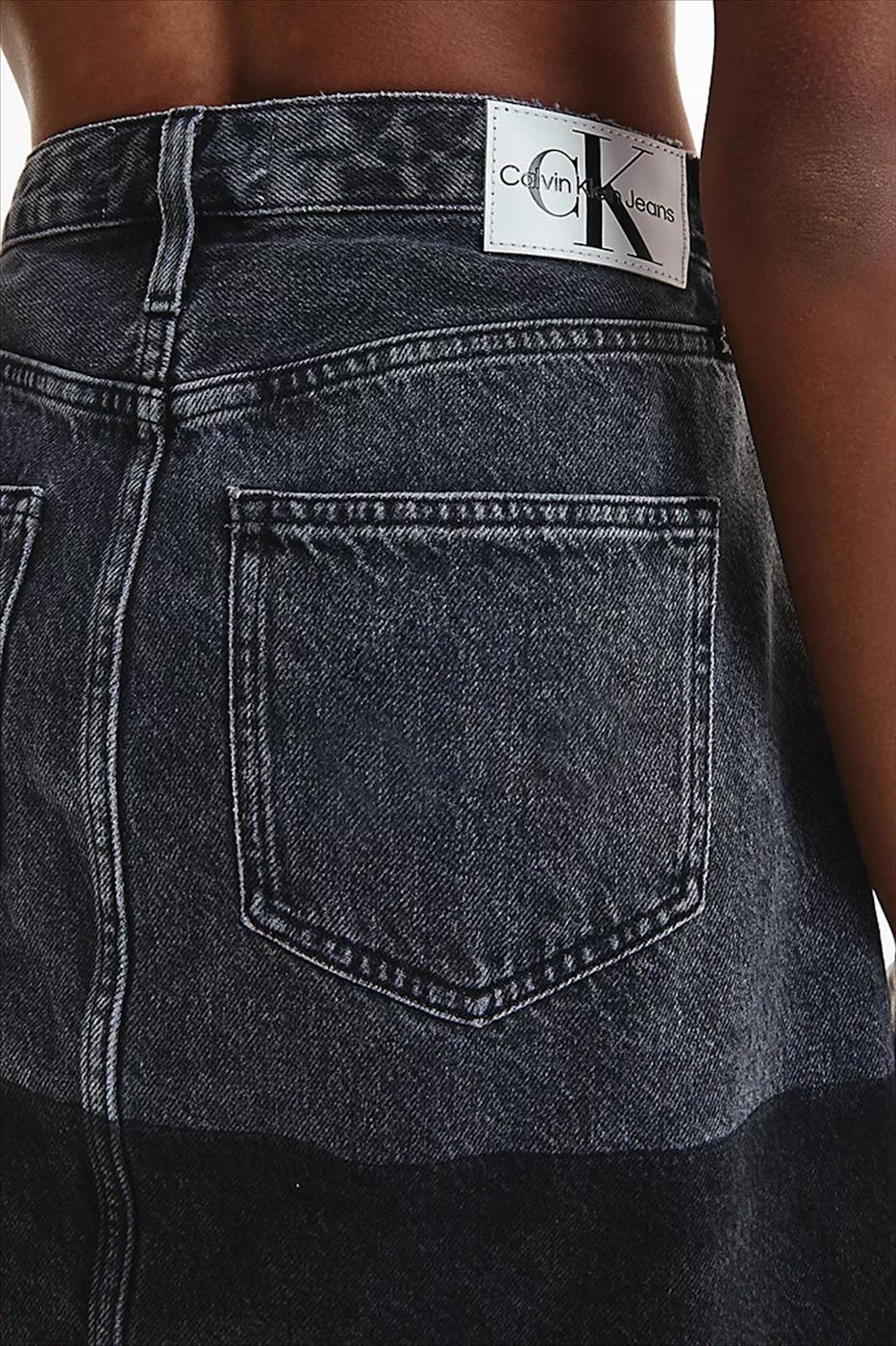 Calvin Klein Jeans - Donkergrijze-zwarte jeansrok