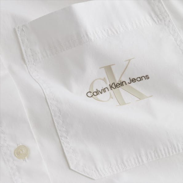 Calvin Klein Jeans - Wit Logo Print hemdkleed