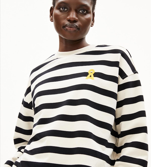 Armed Angels - Ecru-Zwarte Frankaa Iconic sweater