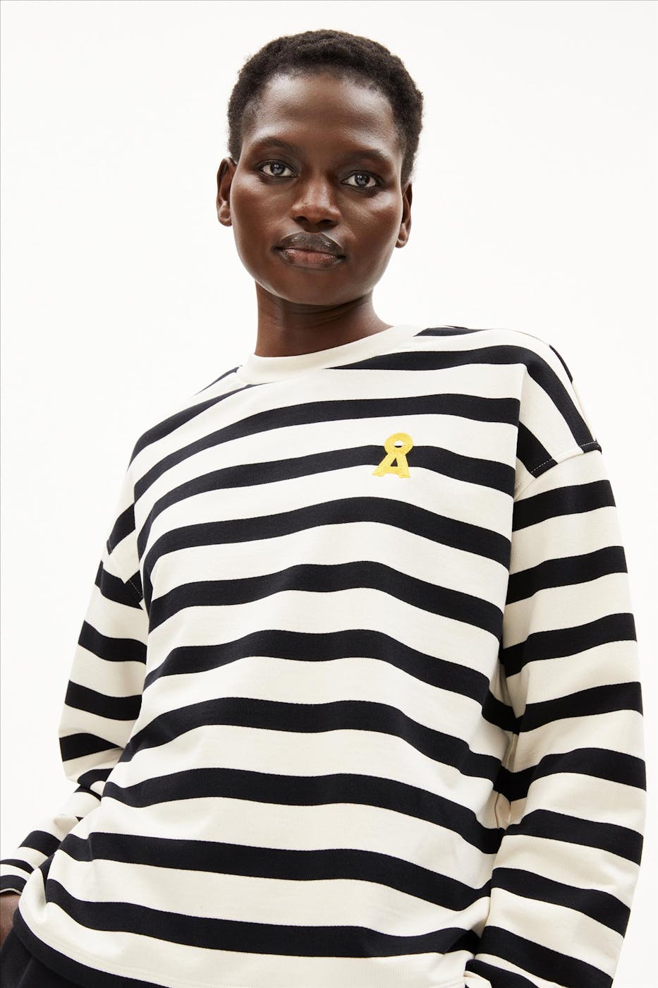 Armed Angels - Ecru-Zwarte Frankaa Iconic sweater