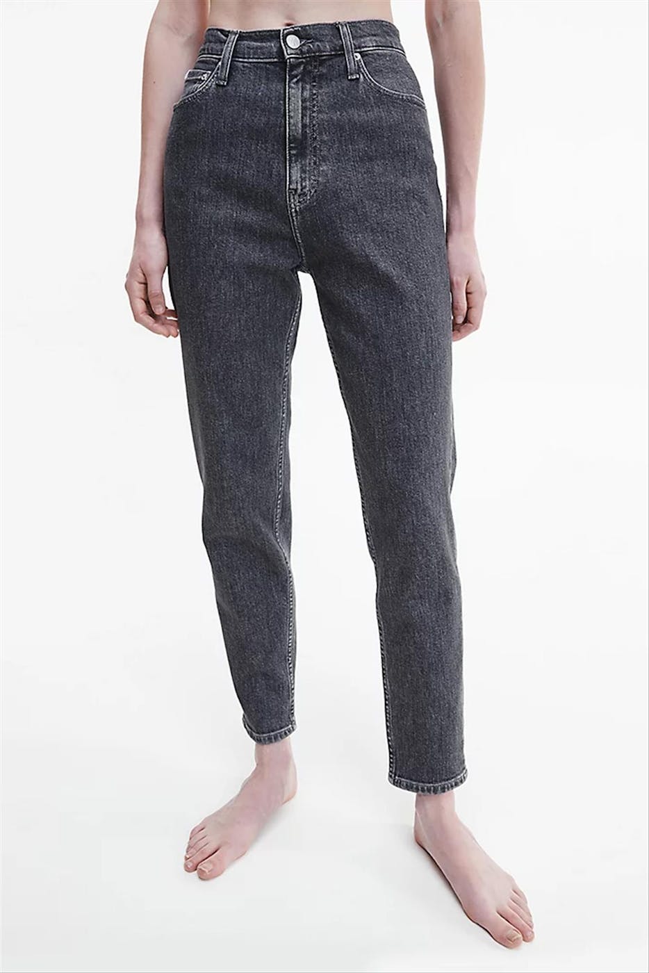 Calvin Klein Jeans - Donkergrijze Tapered Mom jeans