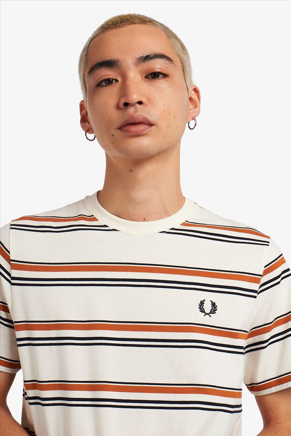 Fred Perry - Ecru Fine Stripe T-shirt