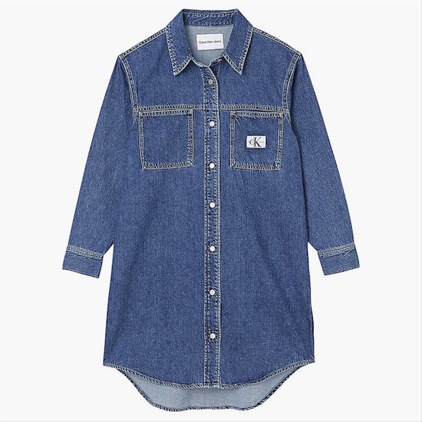 Calvin Klein Jeans - Blauwe Denim overhemdjurk