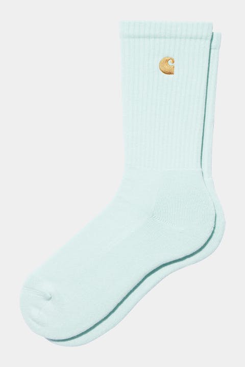 Carhartt WIP - Lichtblauwe Chase sokken, maat: 39-46