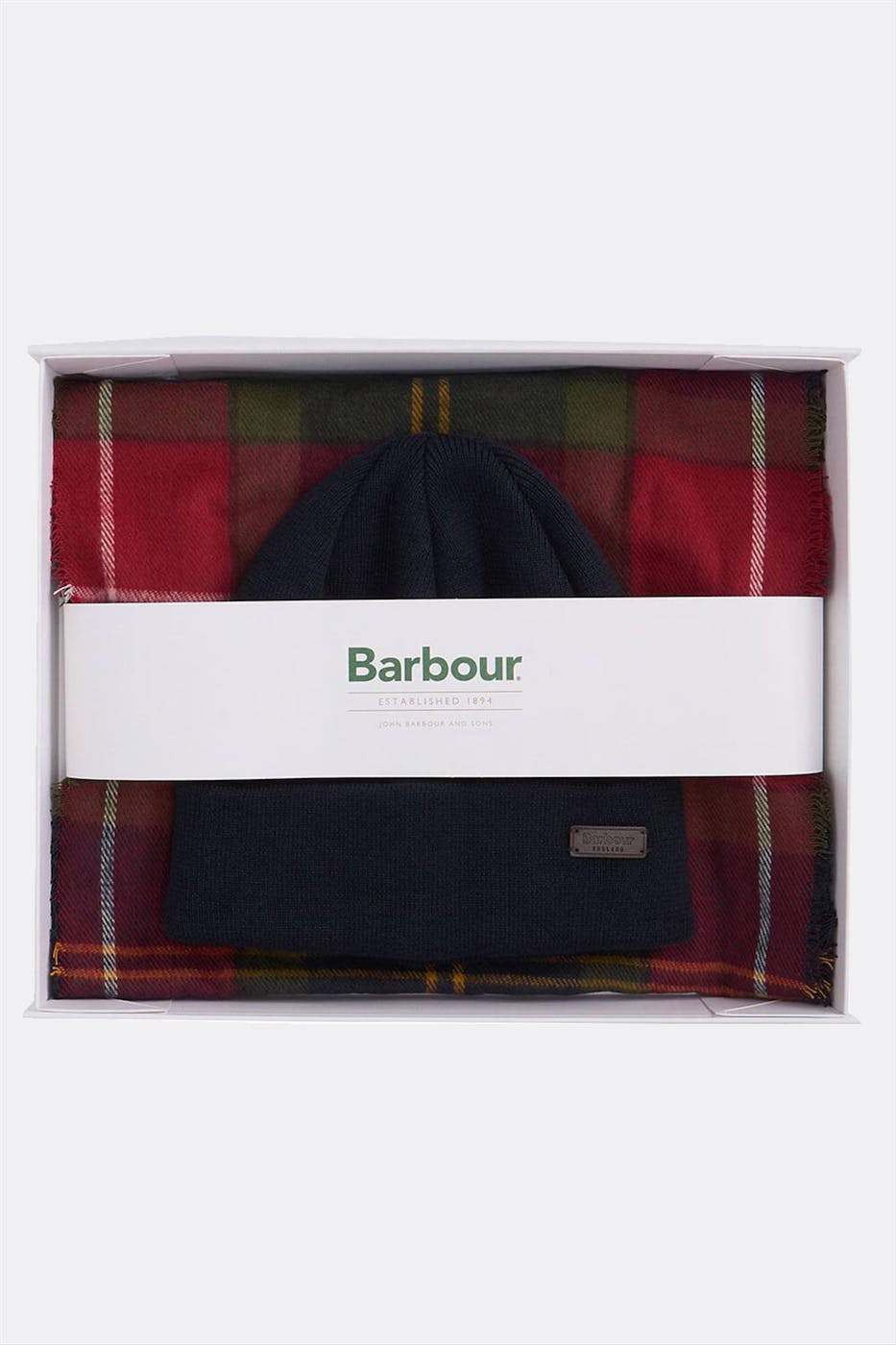 Barbour - Donkerblauwe Swinton muts & Galingale sjaal giftbox