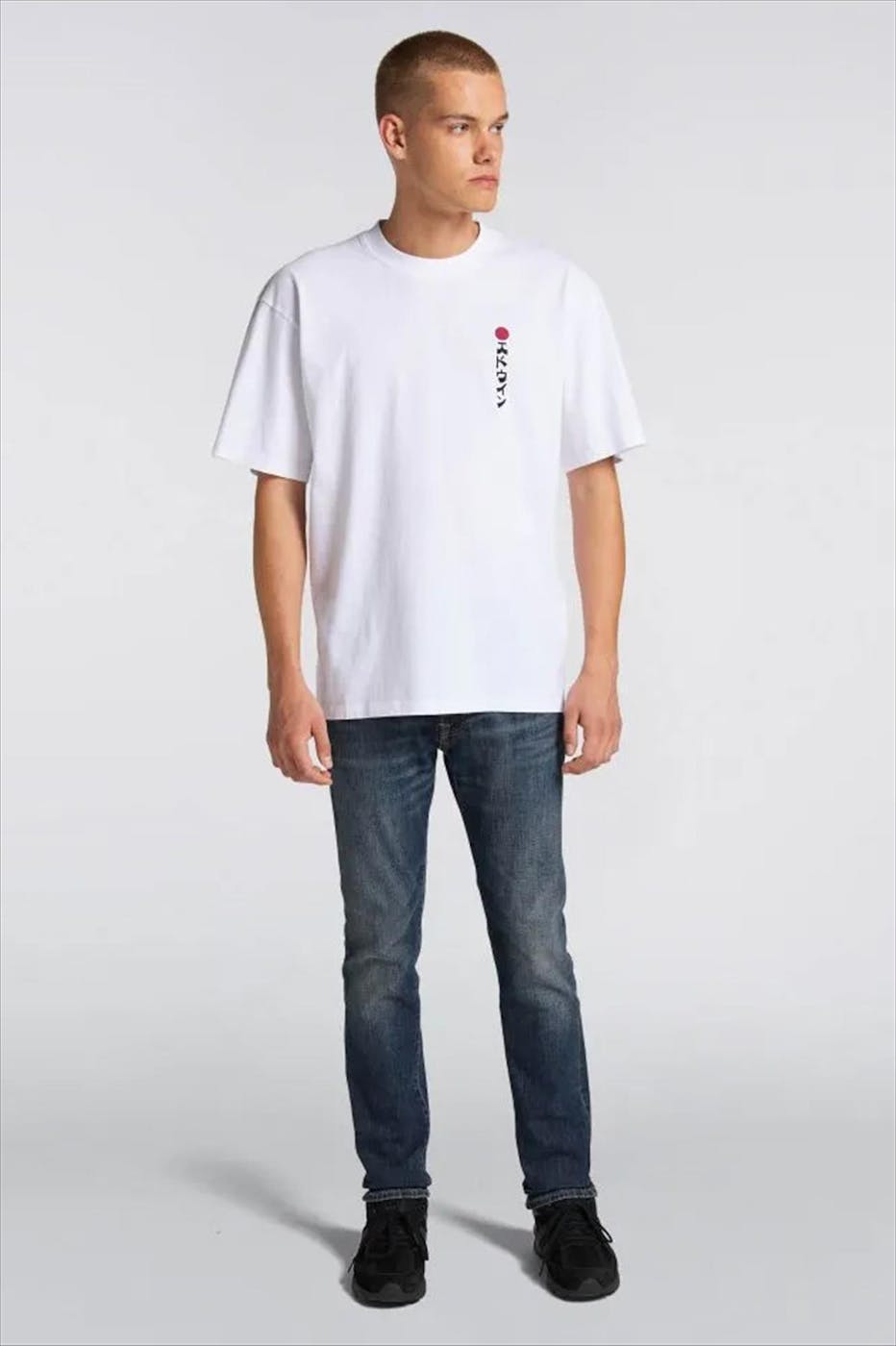 Edwin - Wit-zwart-rode Kamifuji T-shirt