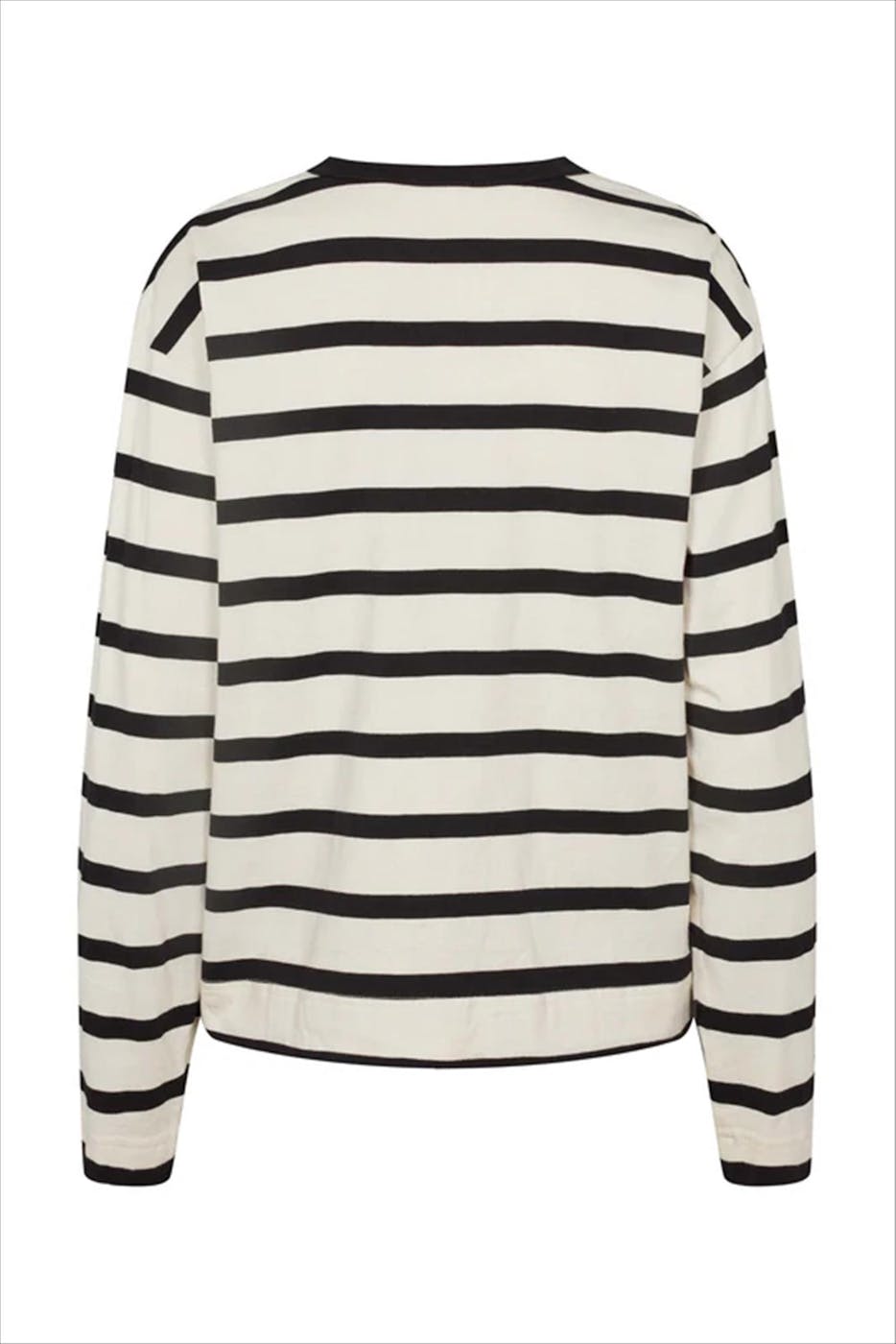 esmé studios - Zwart-Ecru Signe Striped longsleeve