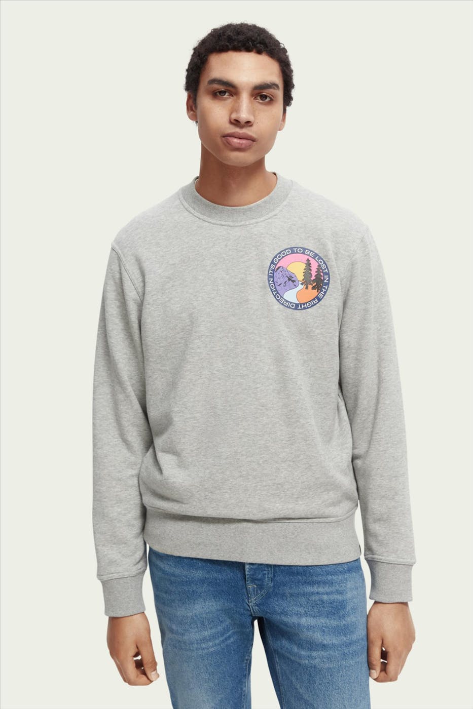 Scotch & Soda - Grijze Right Direction sweater