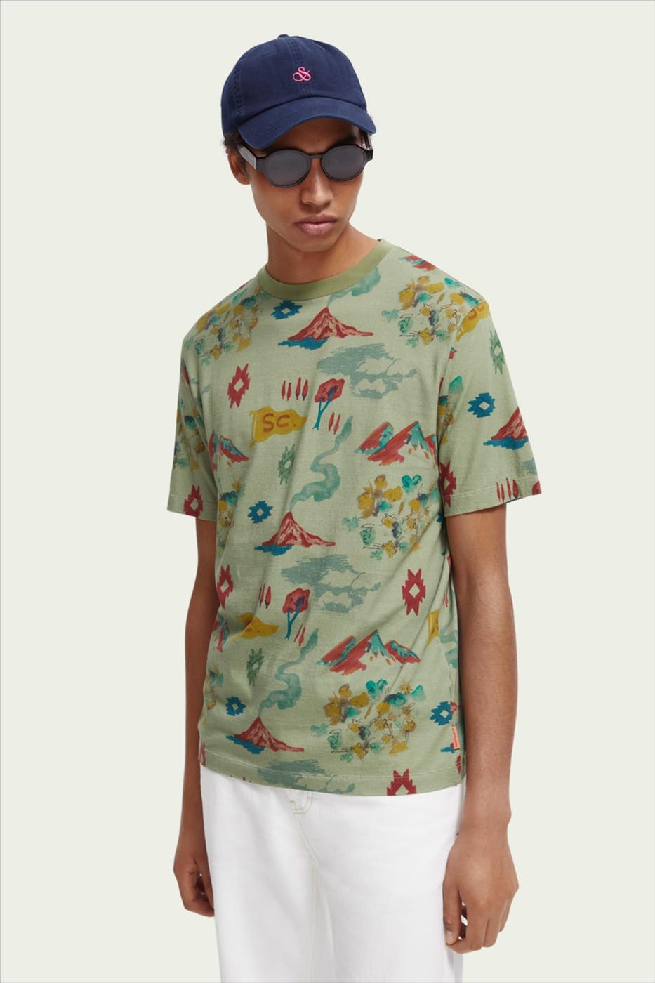 Scotch & Soda - Groene Vulcano T-shirt