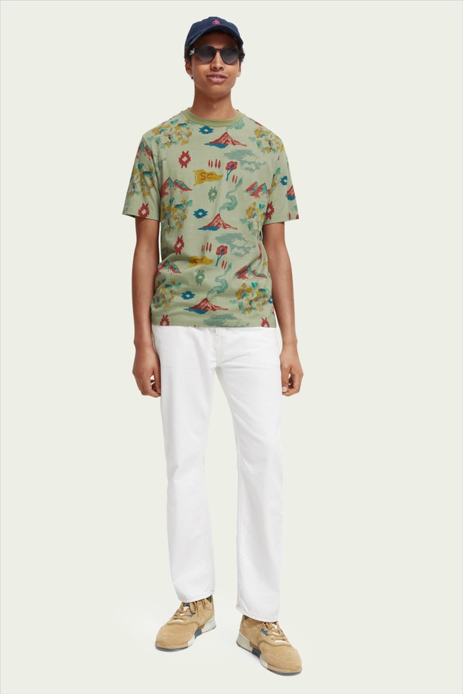 Scotch & Soda - Groene Vulcano T-shirt