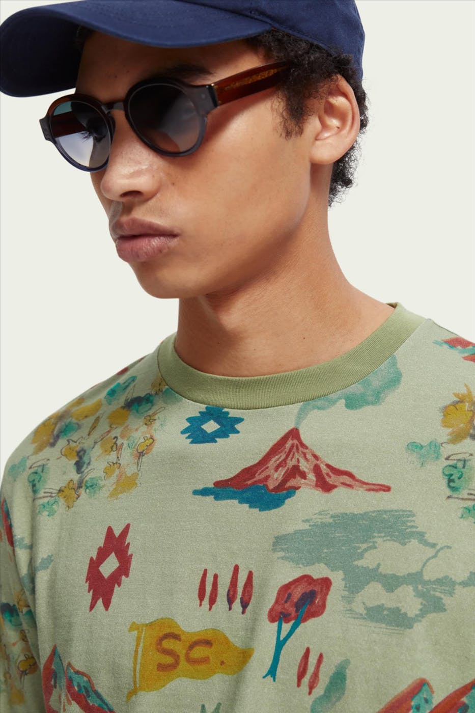 Scotch & Soda - Groene Vulcano T-shirt