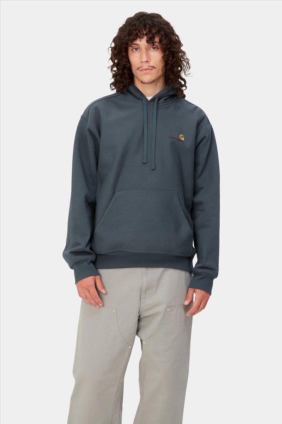 Carhartt WIP - Donkerblauwe American Script hoodie