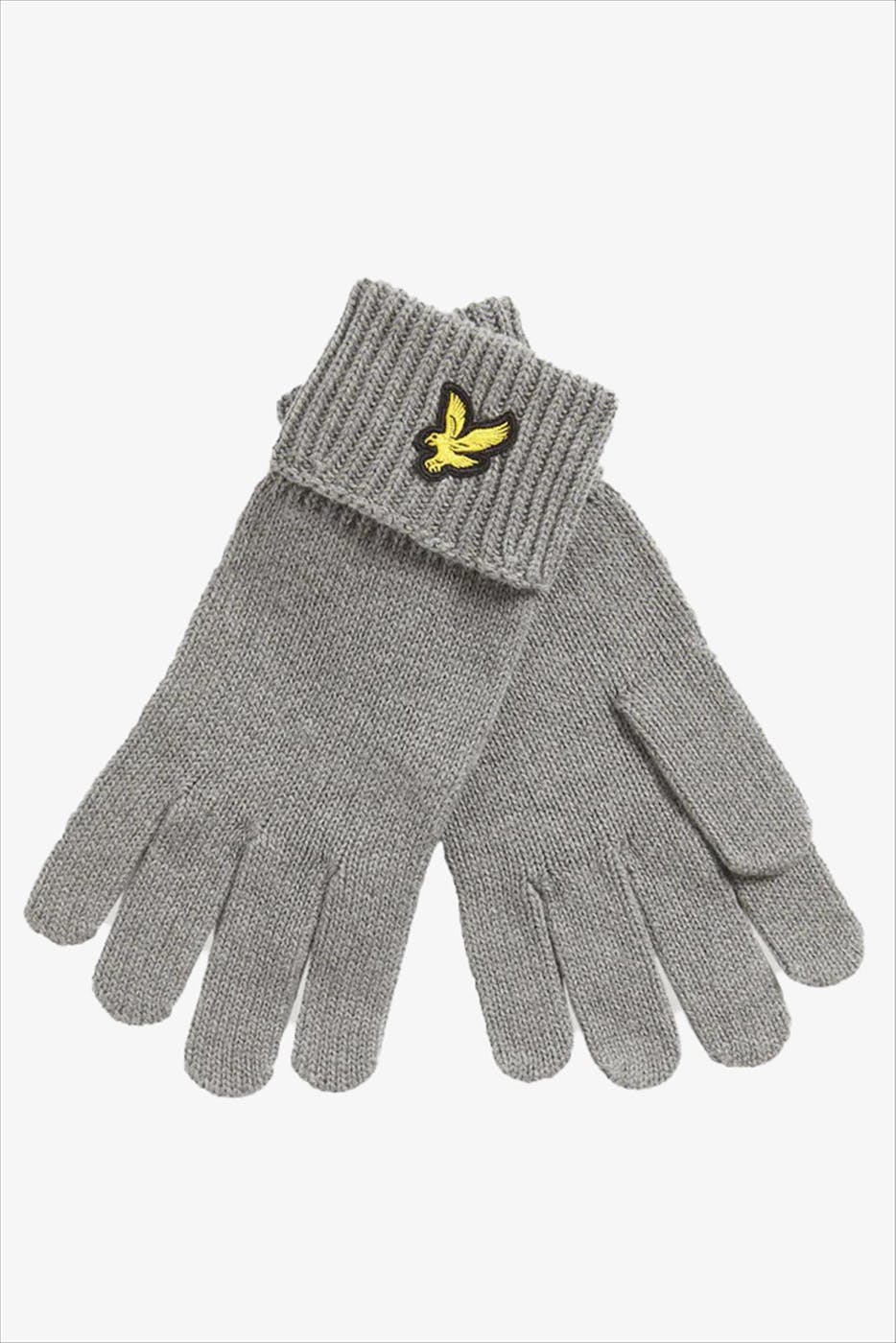 Lyle & Scott - Grijze Cotton Merino handschoenen