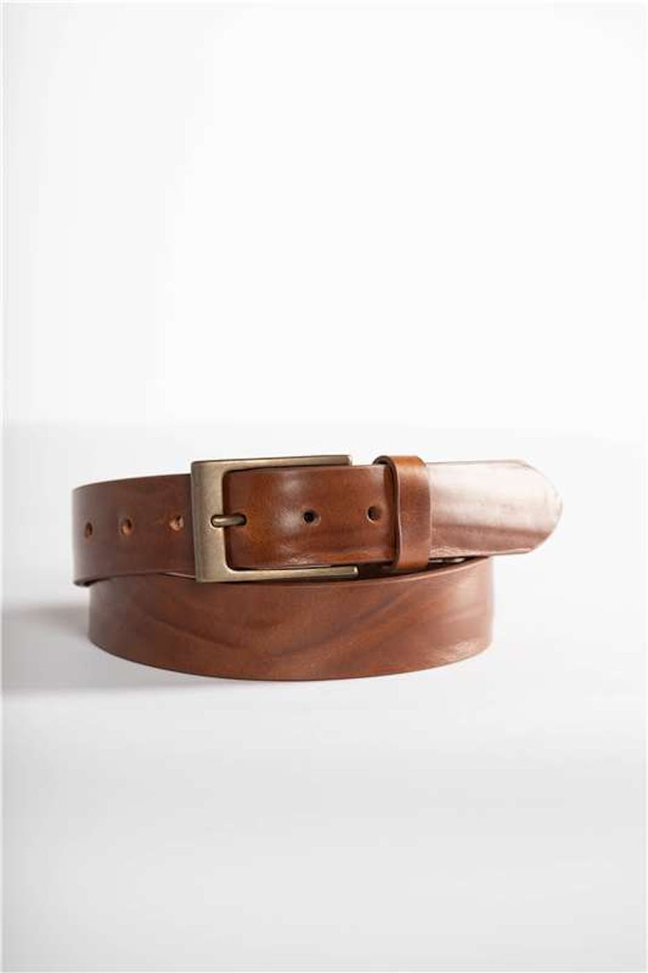 Vano - Bruine lederen riem met vintage look