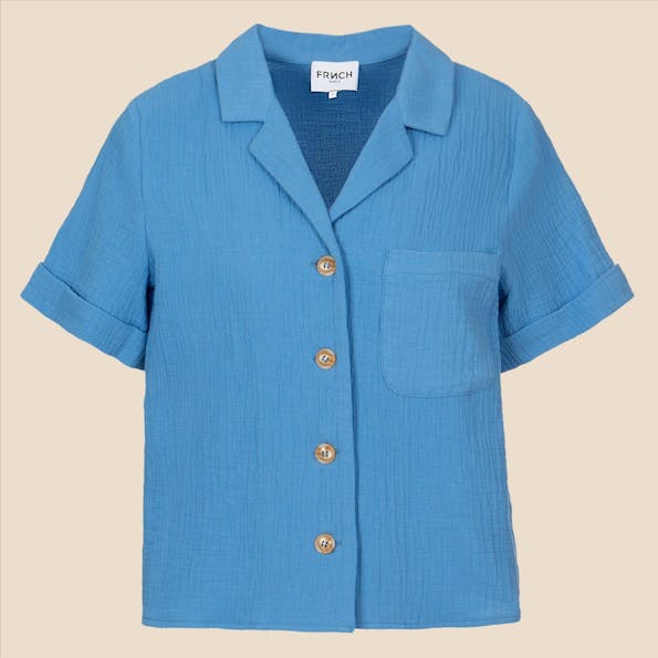 FRNCH - Hoogblauwe Betty blouse