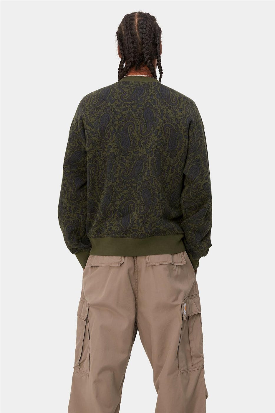 Carhartt WIP - Donkergroene Paisley sweater