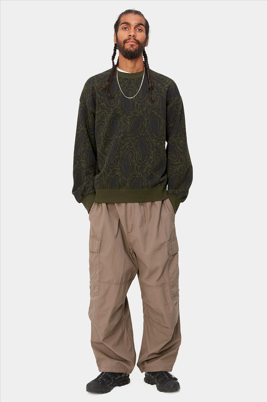 Carhartt WIP - Donkergroene Paisley sweater