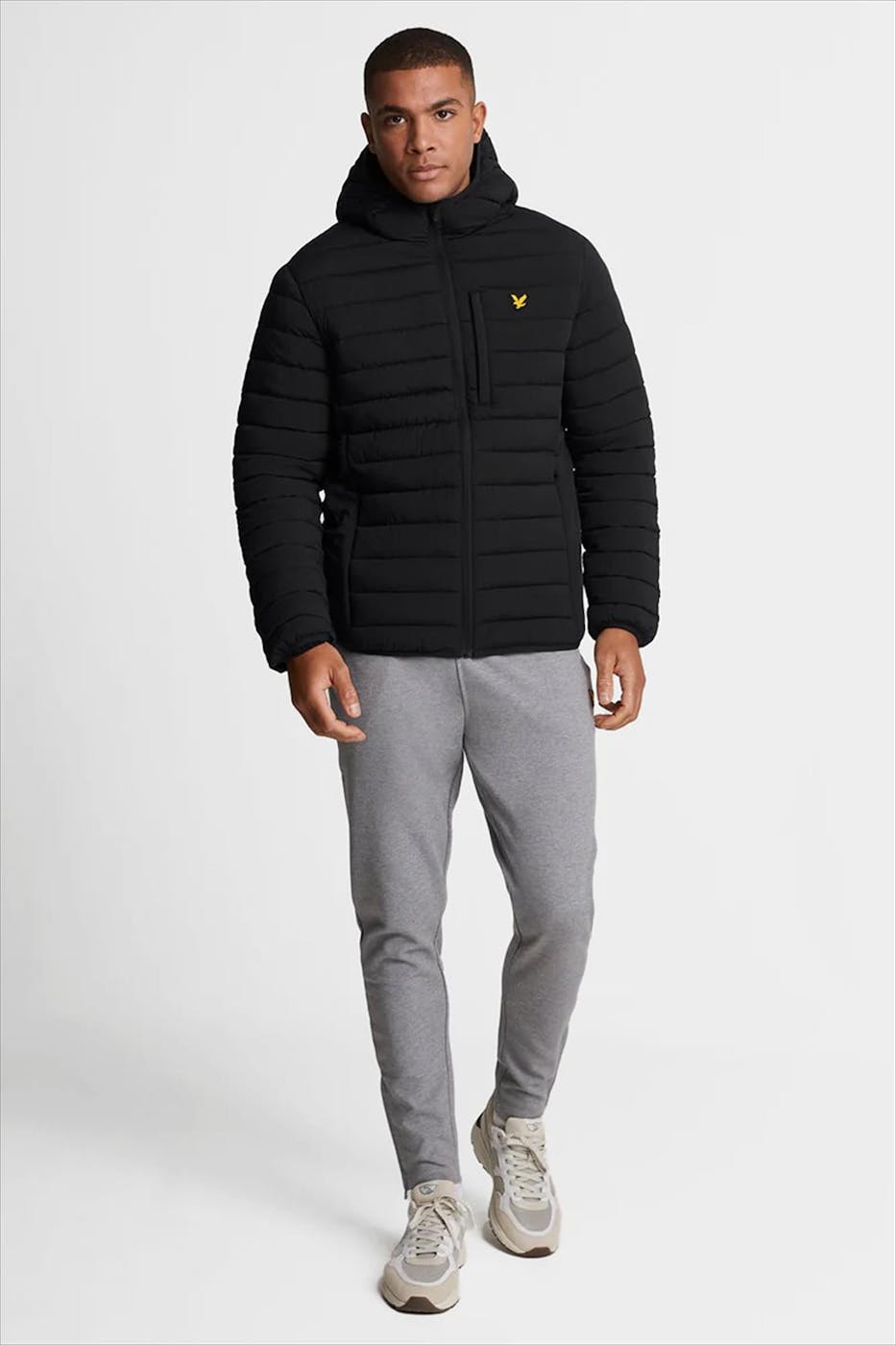 Lyle & Scott - Zwarte Lightweight pufferjas