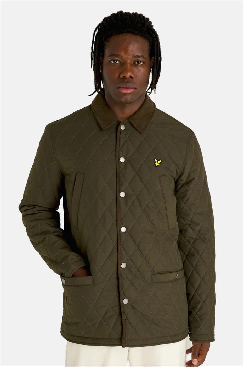 Lyle & Scott - Kakigroene Quilted korte jas