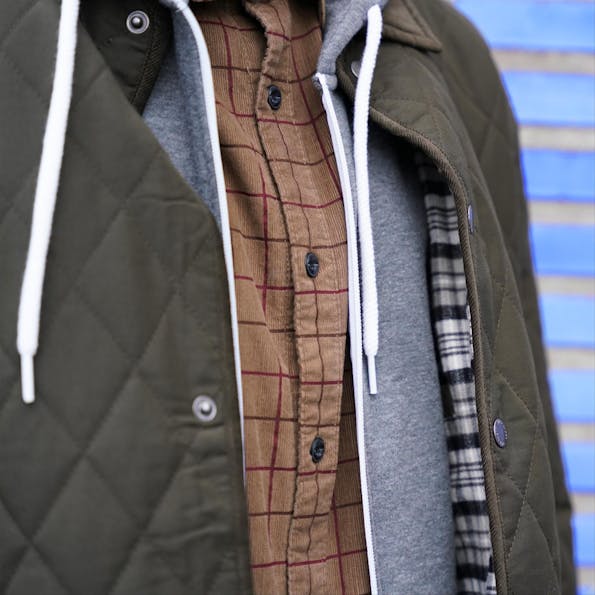 Lyle & Scott - Kakigroene Quilted korte jas