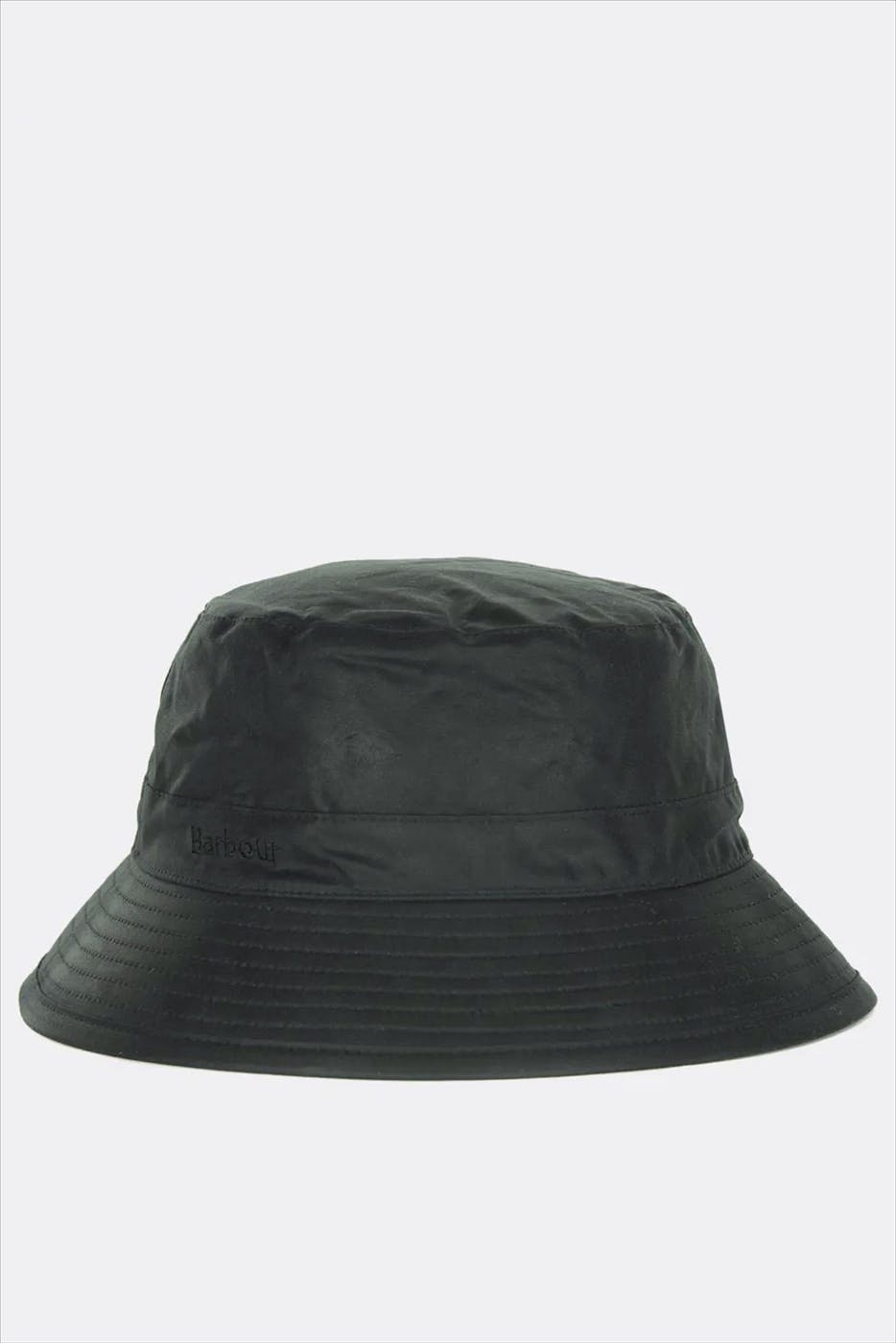 Barbour - Donkergroene Waxed bucket hat
