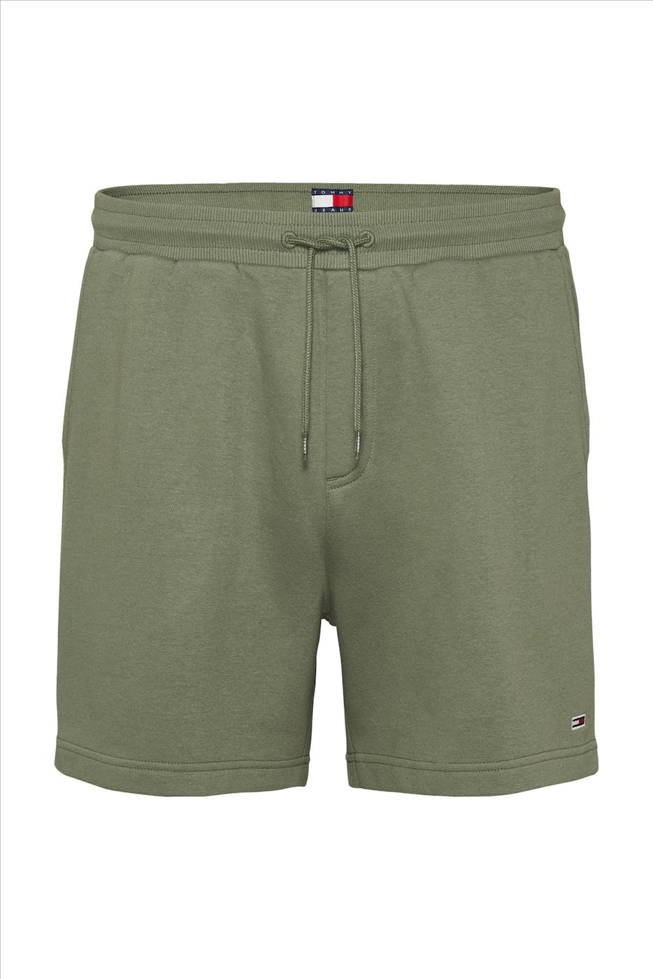 Tommy Jeans - Olijfgroene Flag Beach sweatshort