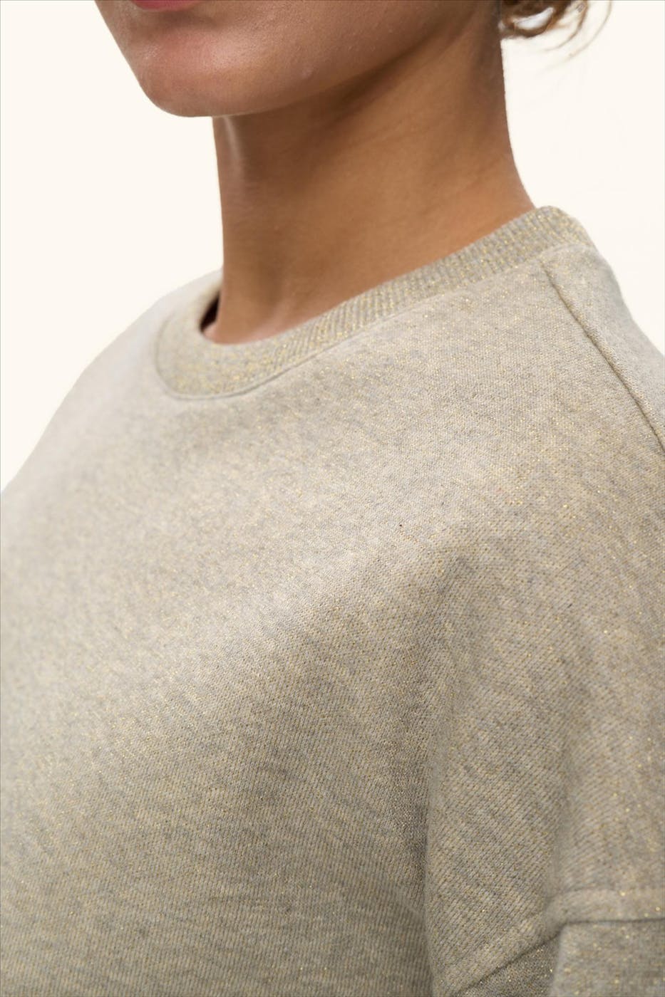 Nümph - Lichtgrijs-Gouden Calli sweater
