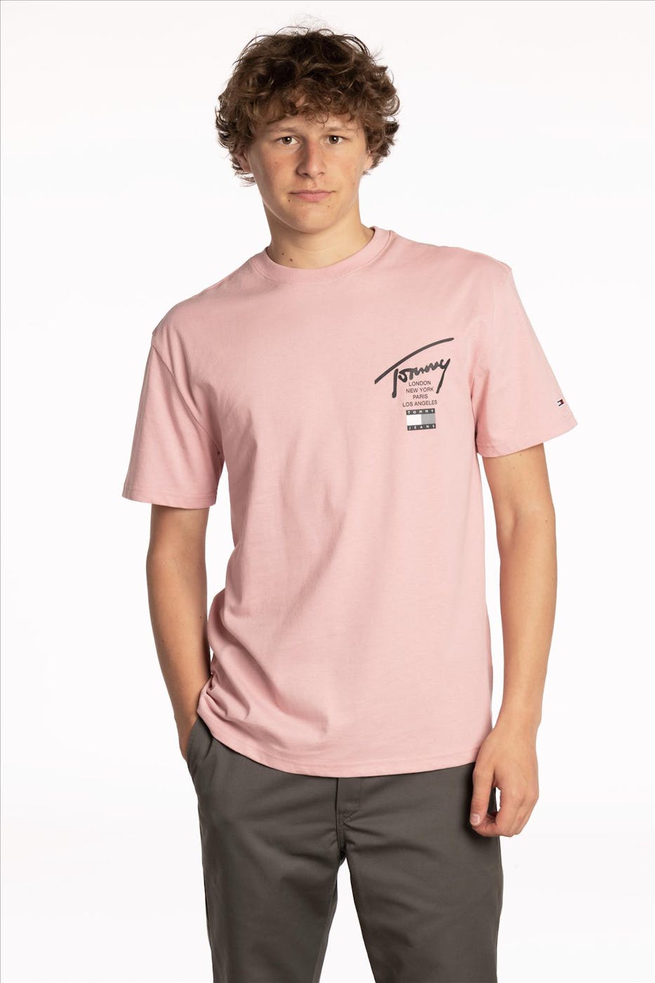 Tommy Jeans - Roze Modern Signature T-shirt
