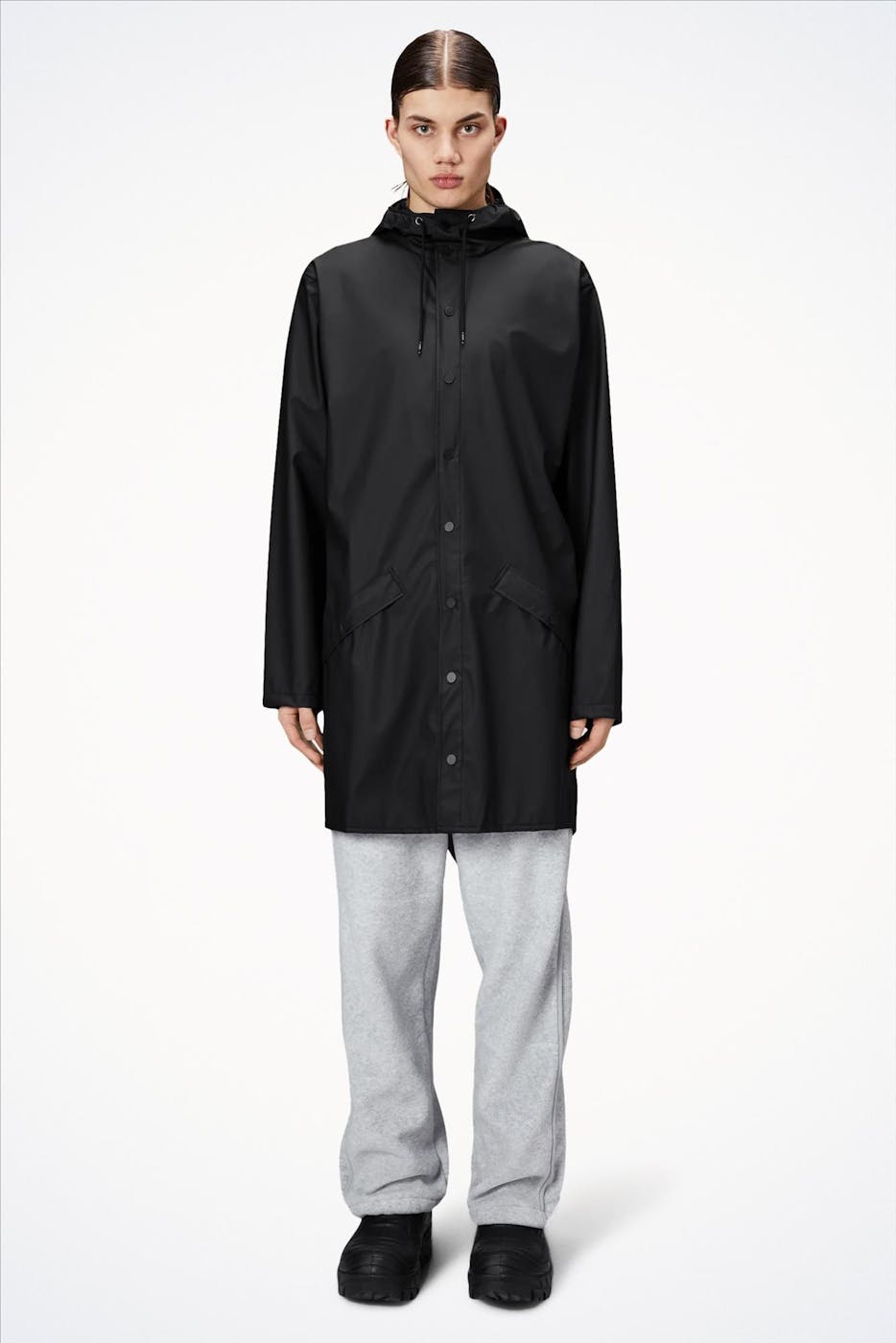 RAINS - Zwarte Long Jacket regenjas