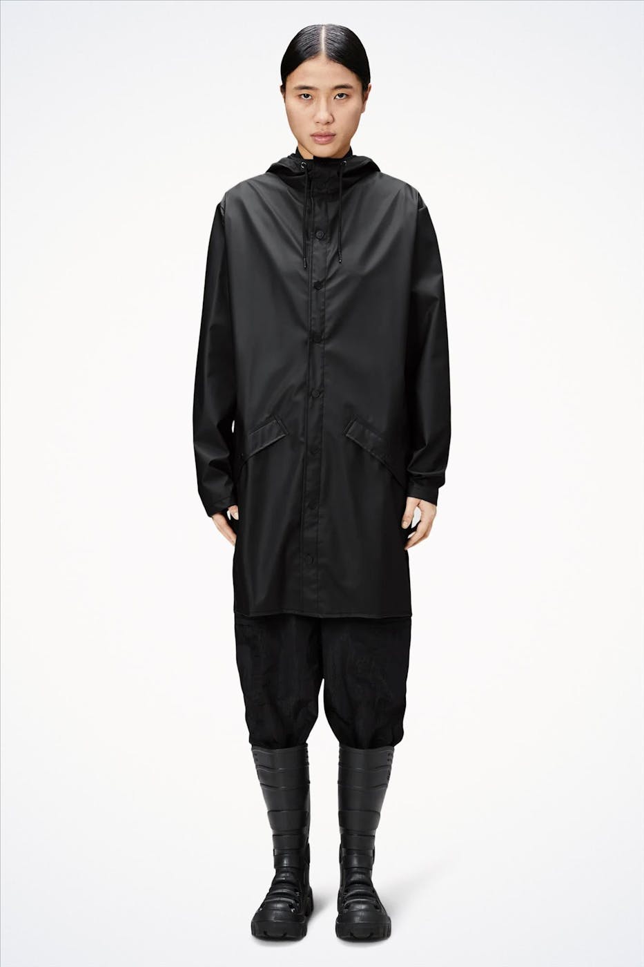 RAINS - Zwarte Long Jacket regenjas