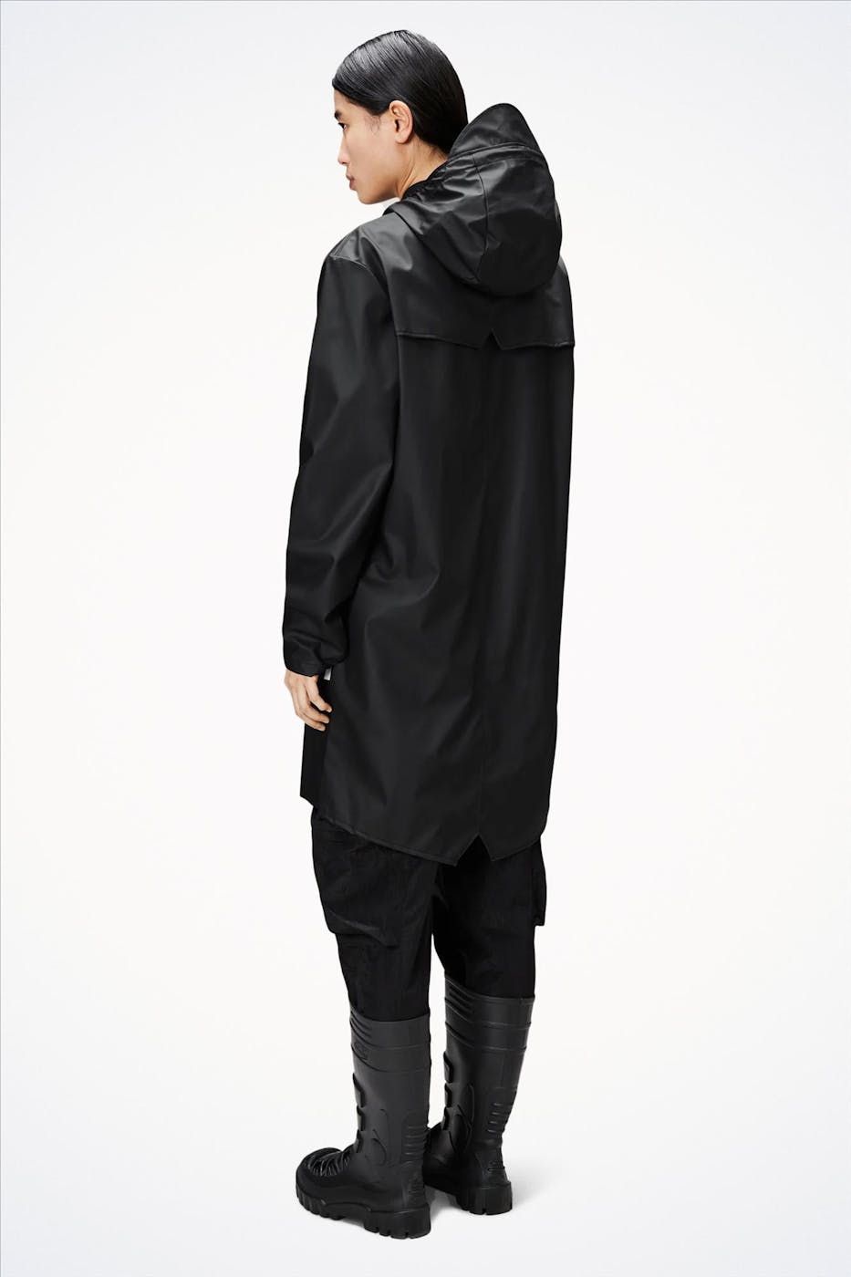 RAINS - Zwarte Long Jacket regenjas