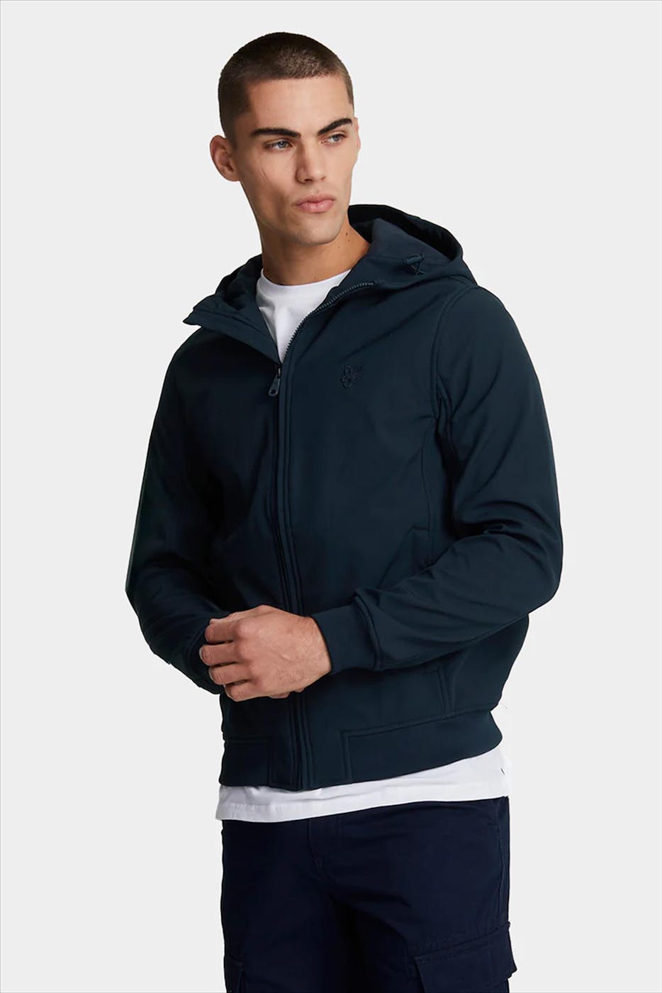 Lyle & Scott - Donkerblauwe Fleece Back Softshell jas
