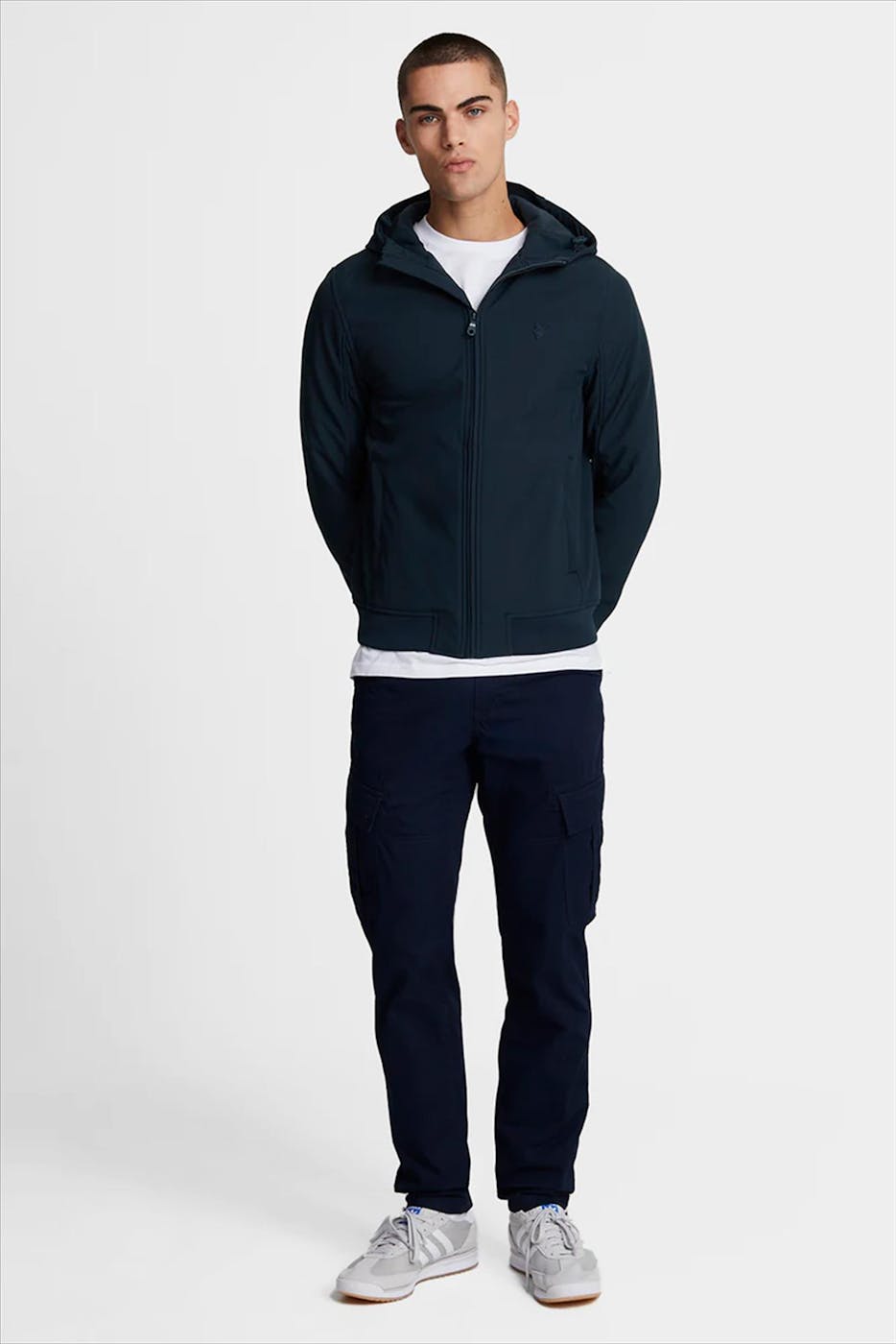 Lyle & Scott - Donkerblauwe Fleece Back Softshell jas