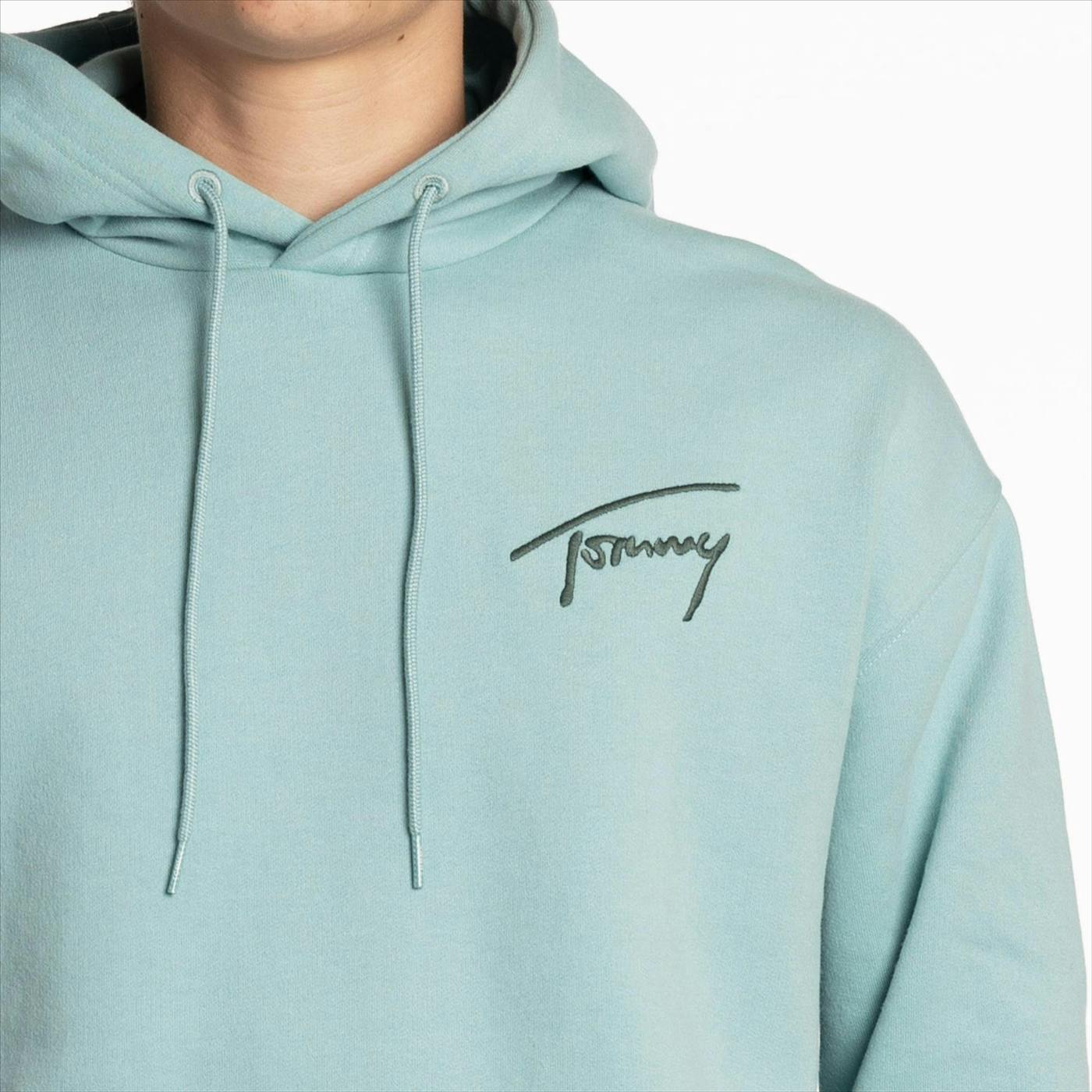 Tommy Jeans - Turquoise Signature hoodie