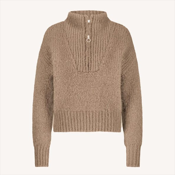 BY BAR - Beige Boxy Beau trui
