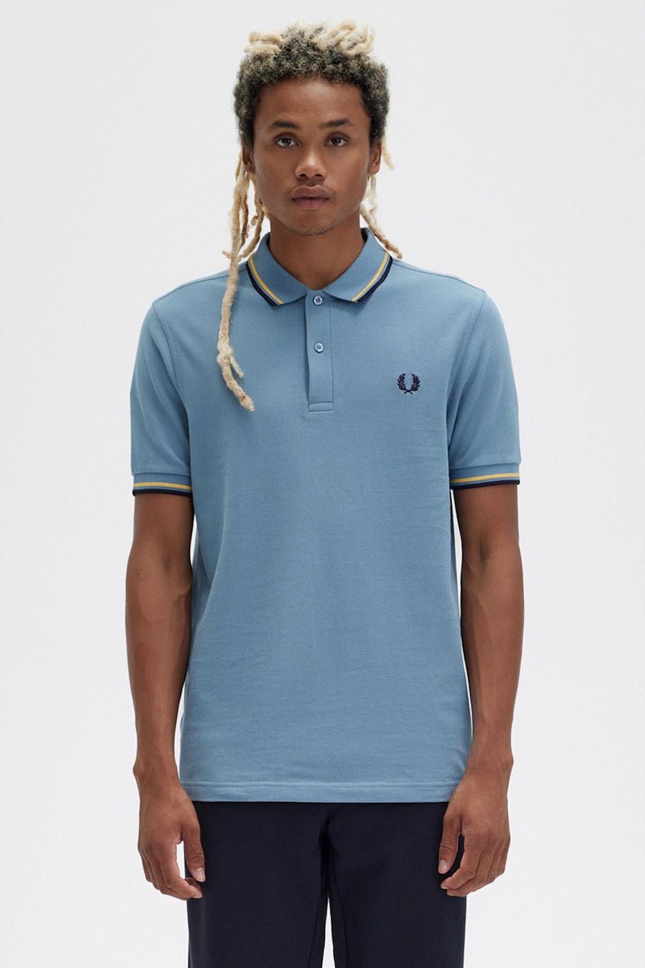 Fred Perry - Blauwe Twin Tipped polo