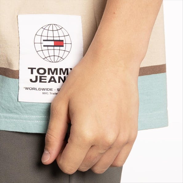 Tommy Jeans - Ecru Bold Stripe T-shirt