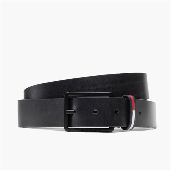 Tommy Jeans - Zwarte Elevated Flag riem