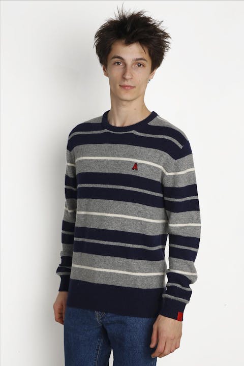 Antwrp - Blauw-grijze Striped Knit Trui
