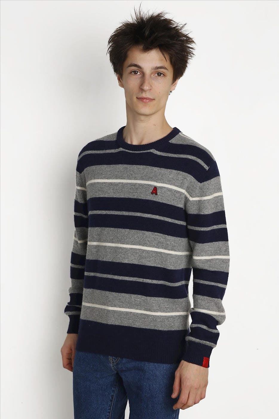 Antwrp - Blauw-grijze Striped Knit Trui